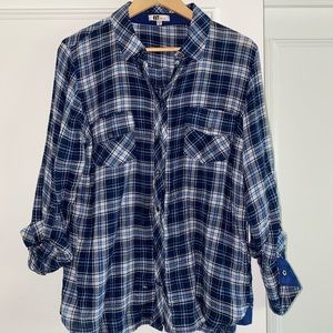 Kut from the Kloth Blue Long-Sleeve Flannel
